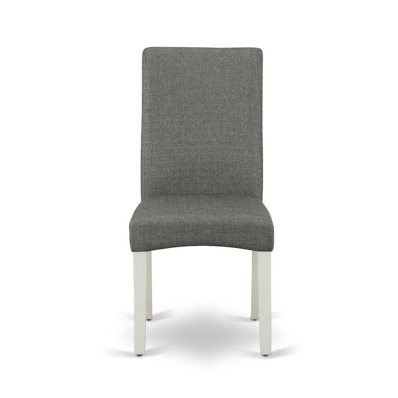 Parson Chair - Linen White Legs, Gray Fabric - Dining Room Accent Chair