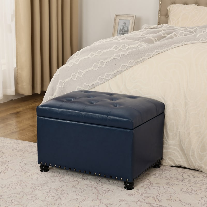 Adeco High End Classy Tufted Storage Ottoman Bench Footstool