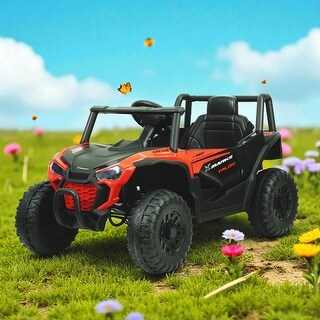 12V Ride On UTV for Kids with Remote Control, Music, LED Lights, 3-Point Seat Belt, Electric Car Toy for Toddlers 3-6