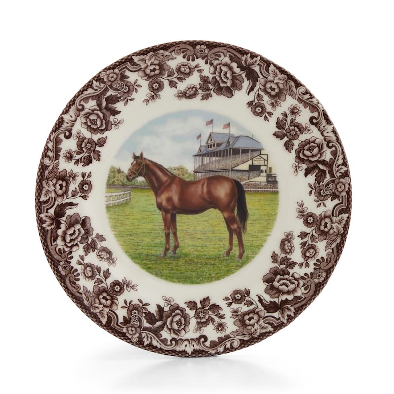 Spode Woodland Salad Plate, Horse 8 Inch - 8x8 - Thoroughbred Design