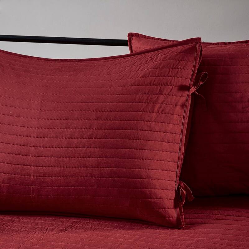 6 Piece Reversible Plaid Daybed Cover Set Red Daybed