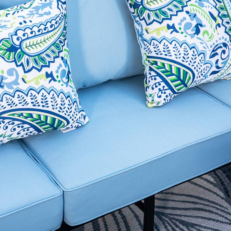 MAISON ARTS 6/7-Piece Patio Conversation Sets, Sofa Set with 2/4 x Single Chairs, 1 x 3-seater Sofa and Coffee Table/Ottomans