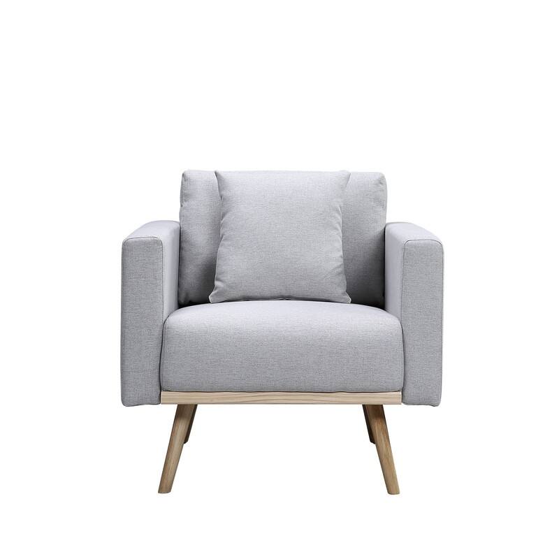 Easton Linen Fabric Sofa Loveseat Chair Living Room Set with USB Charging Ports Pockets & Pillows