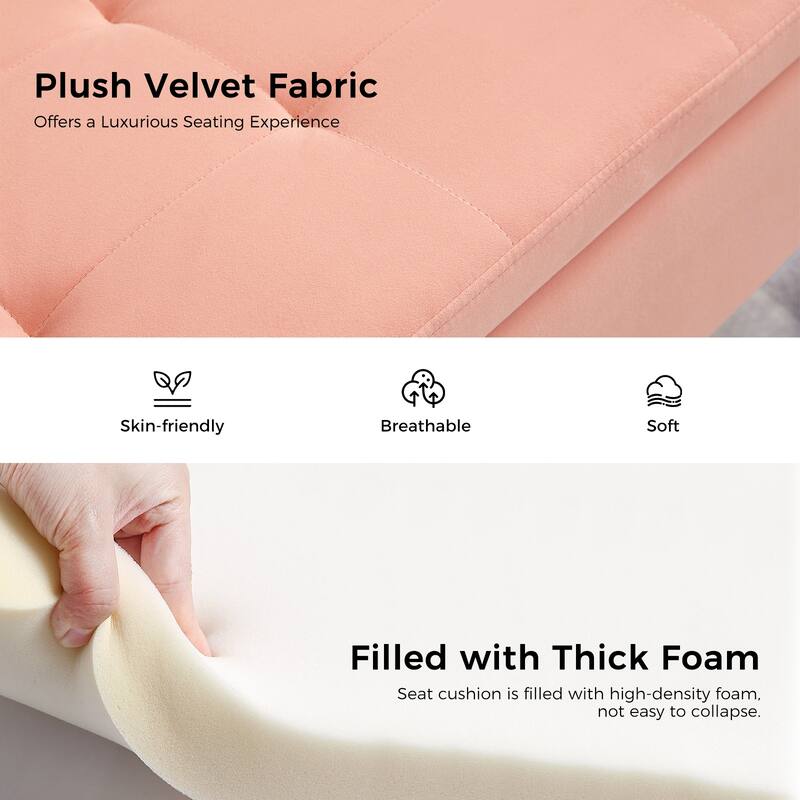 Ramiro Contemporary Velvet Storage Bench by HULALAHOME