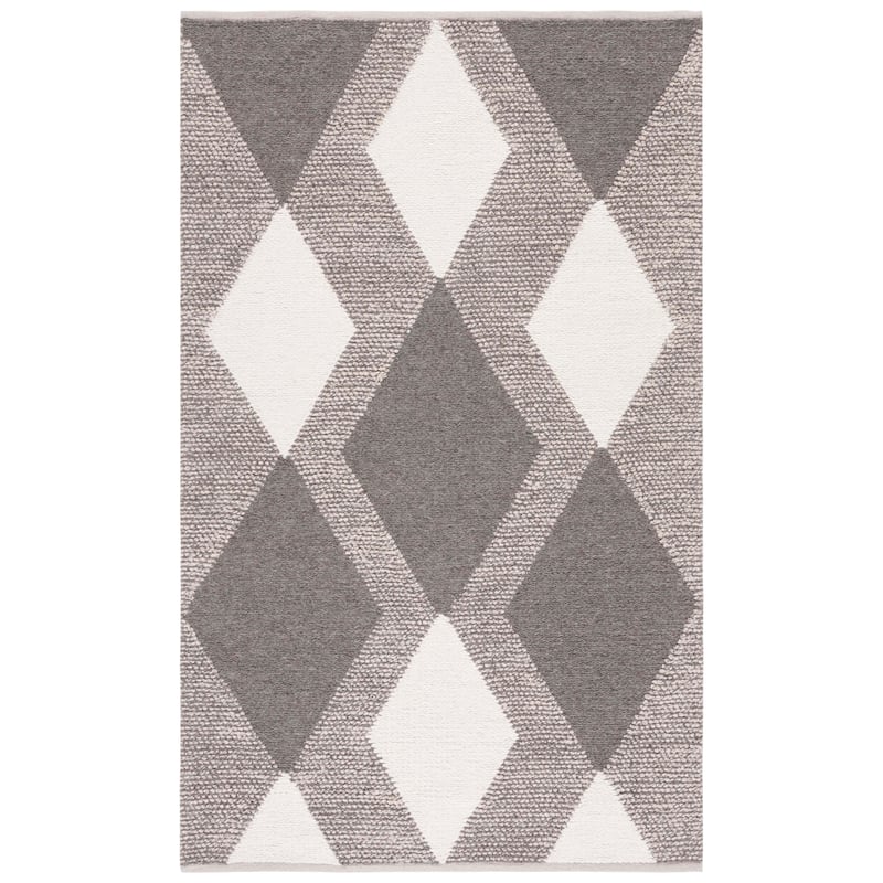 SAFAVIEH Handmade Natura Iridenta Diamond Boho Wool Rug - 6' Square - Ivory/Beige