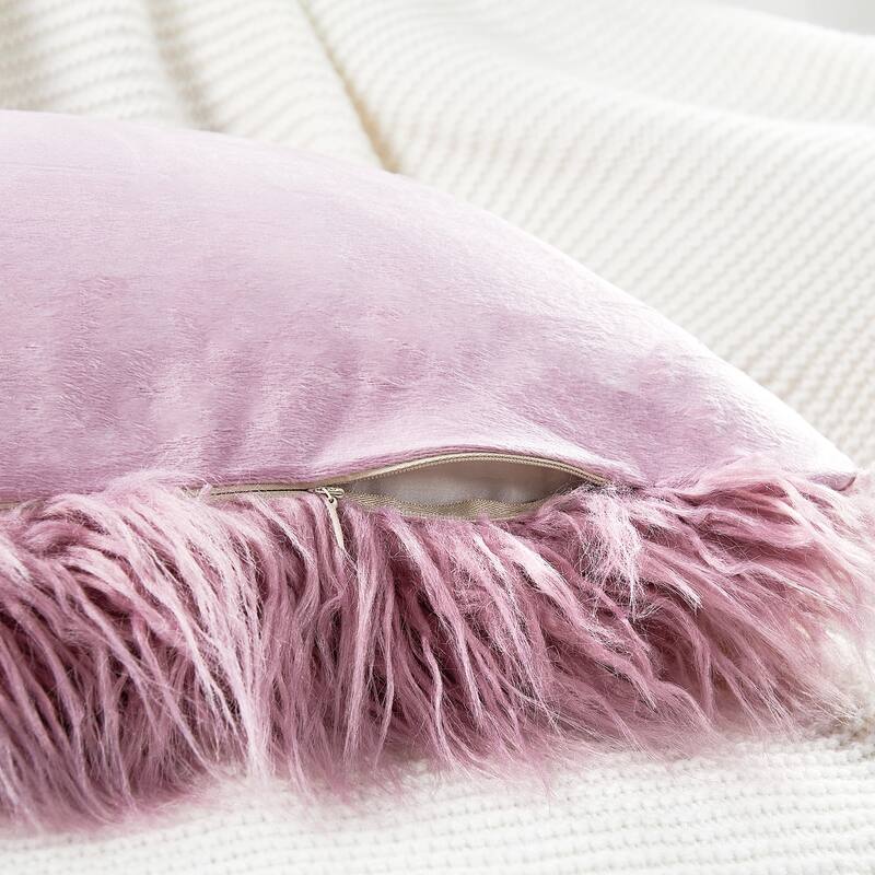 Karenne FauxFur Throw Pillow Covers (Set of 2), NO INSERT