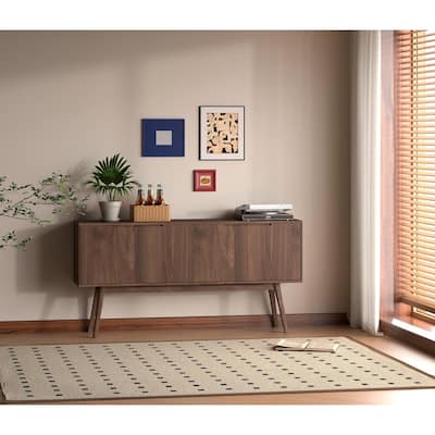 Isabella Mid Century Sideboard - Solid Black American Walnut