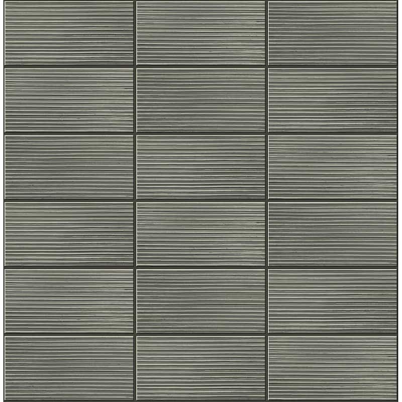 Luxe Haven Rib Tile Peel and Stick Wallpaper - 20.5 in. W x 18 ft. L - Charcoal