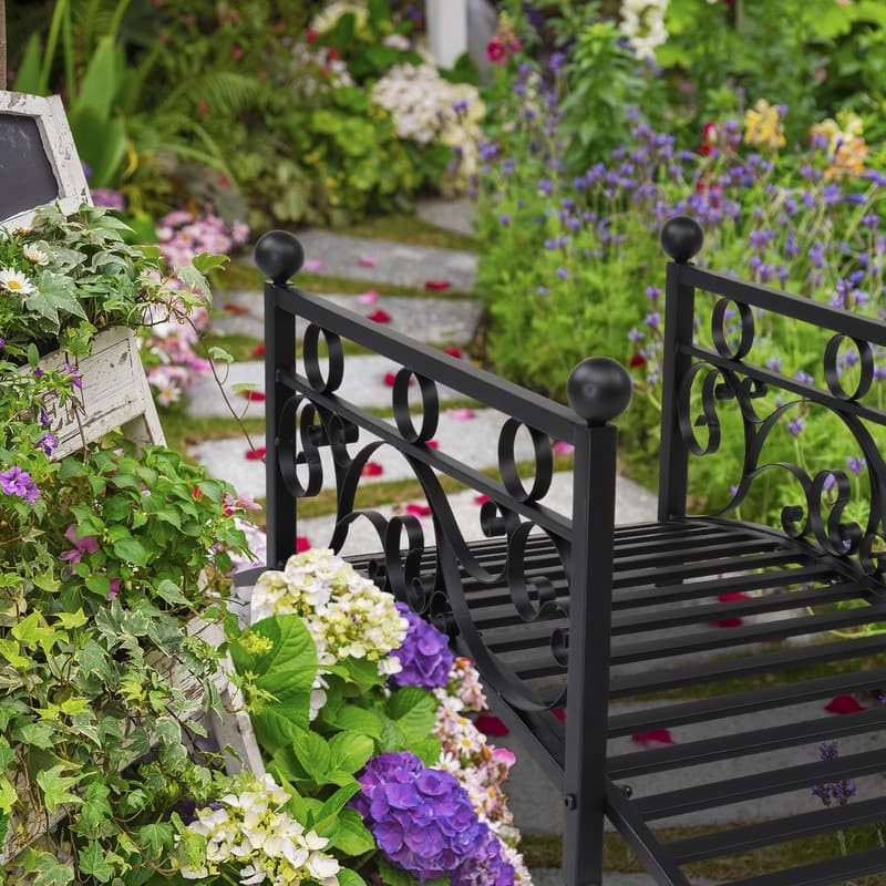 Garden Iron Bridge with Round Ball
