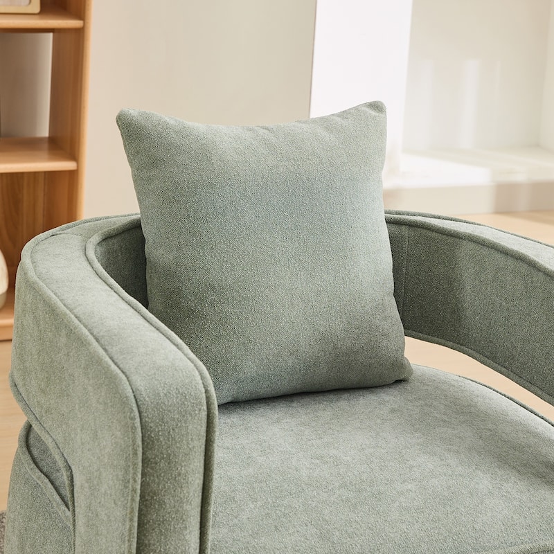 Pale Green 29.13" Swivel Open Back Accent Chair