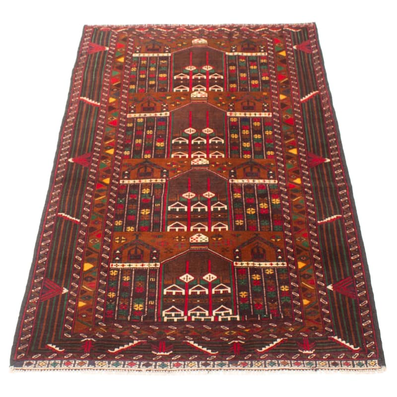 ECARPETGALLERY Hand-knotted Teimani Brown Wool Rug - 3'10 x 7'0