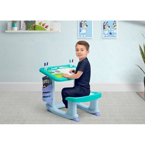slide 2 of 4, Bluey Draw and Play Desk by Delta Children - 8' x 11'