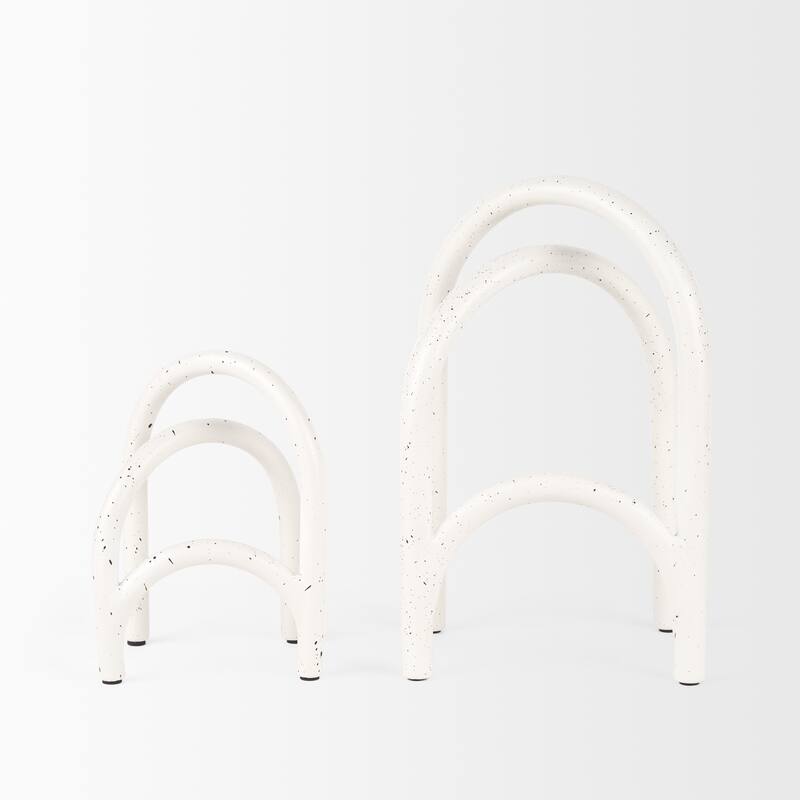Springe White & Gray Speckled Arch Decorative Object (Set of 2) - 4.5L x 3.4W x 6.5H