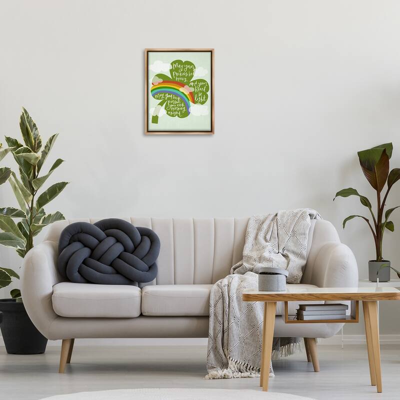 Stupell Uplifting Good Luck Rhyme Framed Floater Canvas Wall Art Design By Mandy Ford Art + Illustration