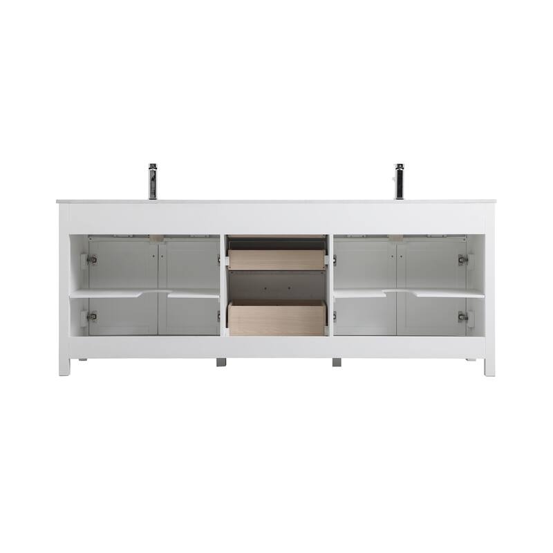 Elegant Lighting VF23384D Lewis 84" Free Standing Double Basin Vanity