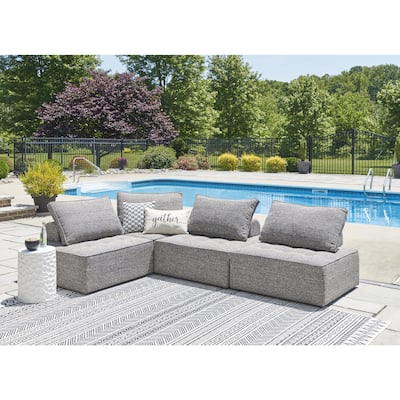 Signature Design by Ashley Bree Zee Gray 4-Piece Outdoor Sectional - 114" W x 38" D x 34" H