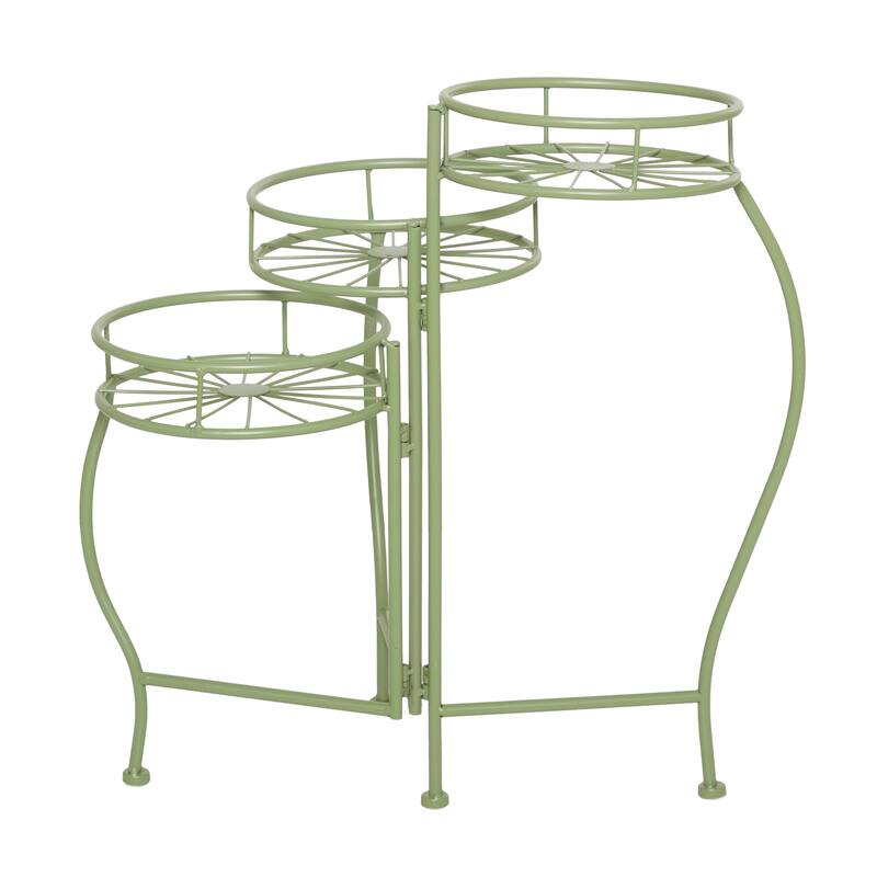 3 Round Shelves Metal Modern Plantstand 22 x 18 x 19 - 18 x 19 x 22
