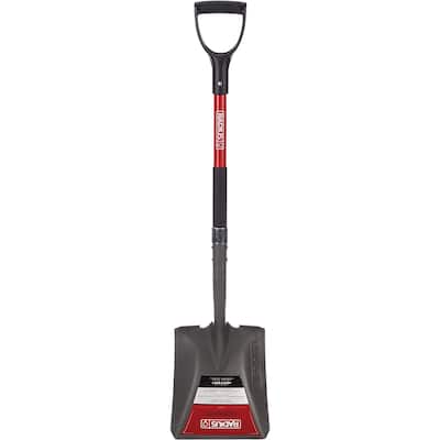 Radius Premium D-Handle Square-Point Shovel, Fiberglass Shaft