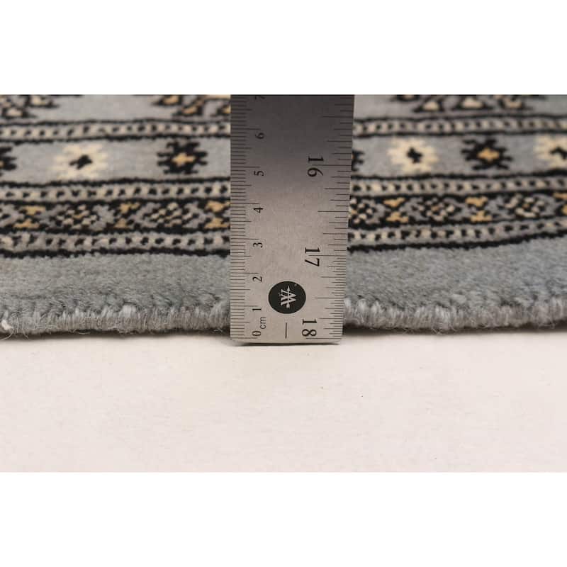 Finest Peshawar Bokhara Grey Rug 6'5" x 9'7" - 6'5 x 9'7