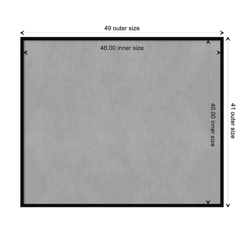 Amanti Art Svelte Noir Black Framed Magnetic Board - Board Size 48x40