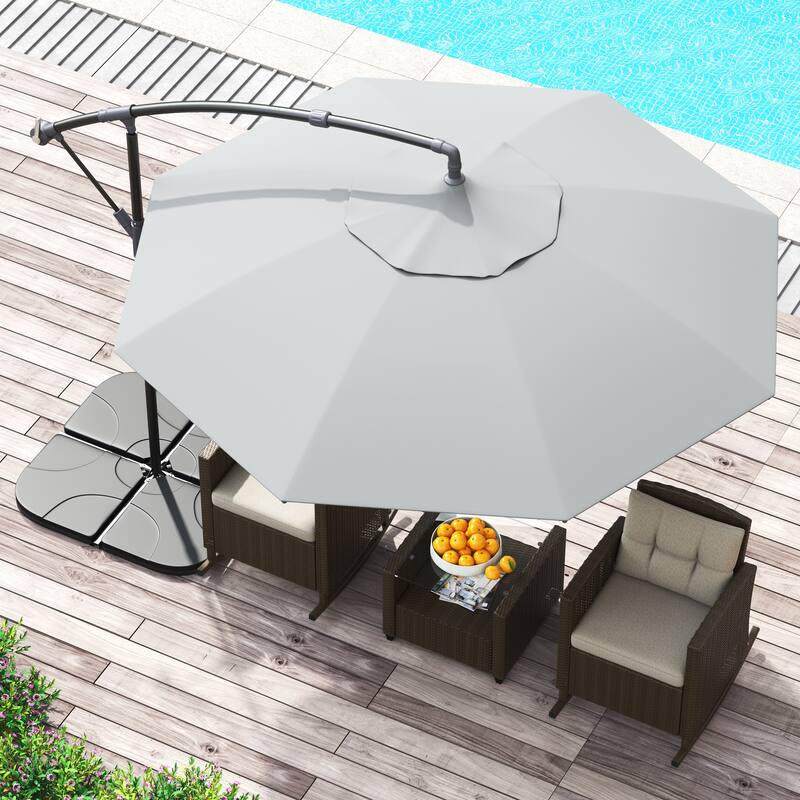 Corvus Vera 10-foot Offset Cantilever Hanging Canopy Patio Umbrella