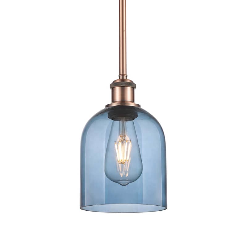 Innovations Lighting 516-1S-10-6 Bella Pendant Bella 6" Wide Mini - Antique Copper / Princess Blue