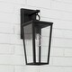preview thumbnail 3 of 13, Elliot Black Outdoor Wall Lantern w/ Clear Glass