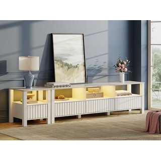 TV Stand for 90 inch TV Entertainment Center Wood TV Console Table for ...