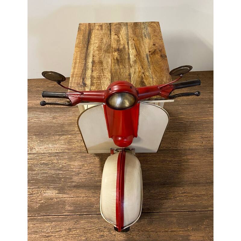 Rustic Red and Vanilla Scooter Cabinet - 26" W x 39.5" D x 40" H