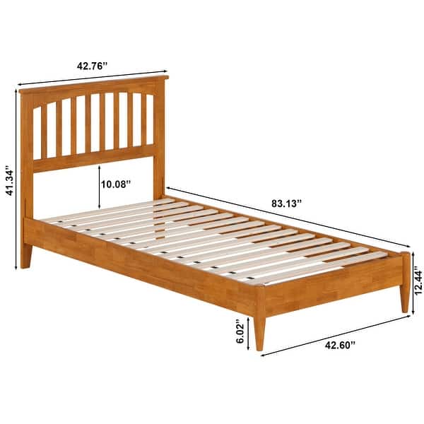 dimension image slide 16 of 19, Becket Solid Wood Low Profile Platform Bed