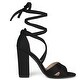 preview thumbnail 10 of 15, Women Crisscross Front Block Heeled Lace Up Sandals