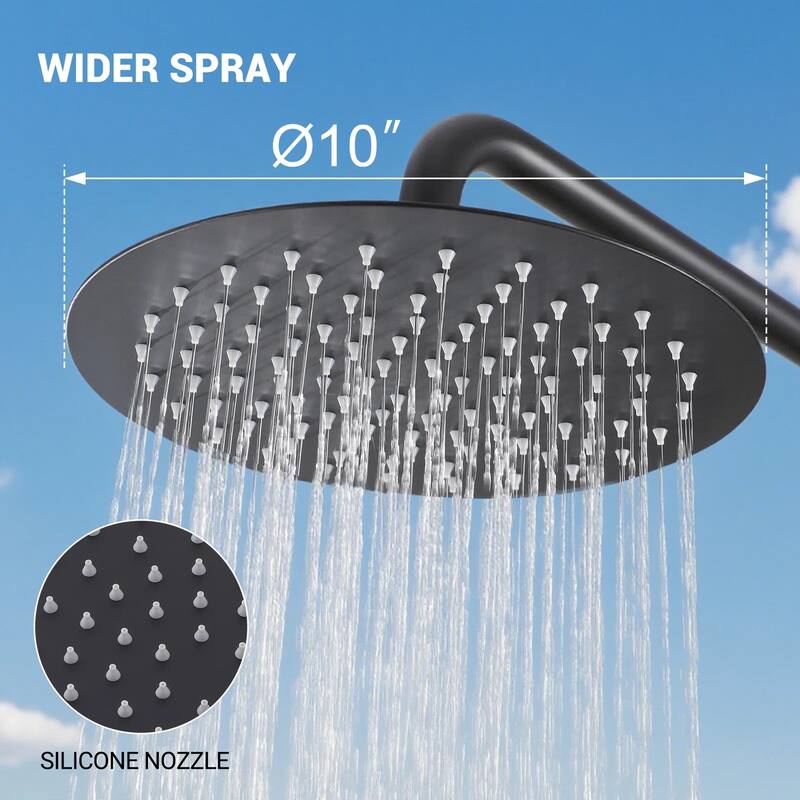 47"H 3-Function 304 Stainless Steel Wall-Mounted Outdoor Shower with Footwash