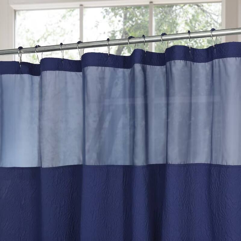 Starburst Crinkle Shower Curtain with Snap-in Liner 12 Hooks Included