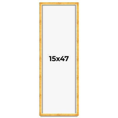15x47 Shadow Box Frame Gold | 1.625 Inches Deep Real Wood Traditional
