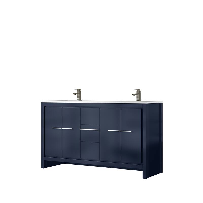 Lafarre Bath Vanity Cultured Marble Top, Sink and Gun Metal Faucet