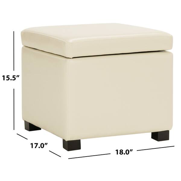 SAFAVIEH Jonathan Storage Off White Fliptop Ottoman Bed Bath
