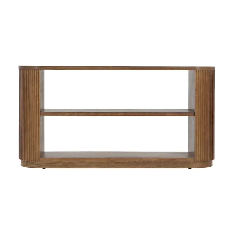 Entryway Console Table Sofa Table with Open Shelf - Brown