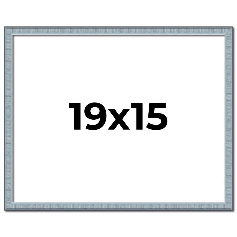 19x15 Frame Rustic Sky Blue Solid Wood Picture Frame | 0.75 Inch