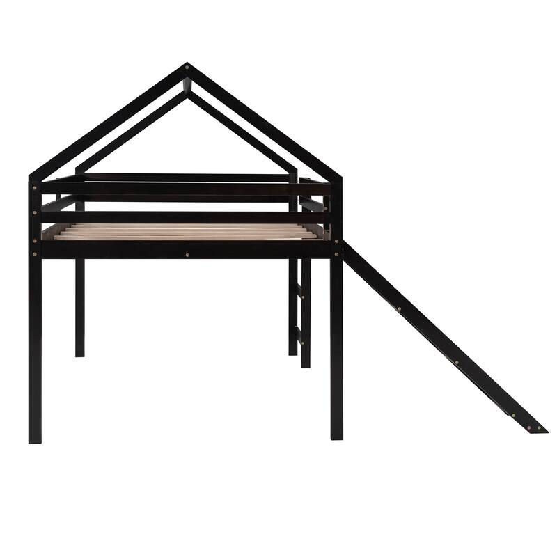 Loft Bed with Slide, House Bed with Slide