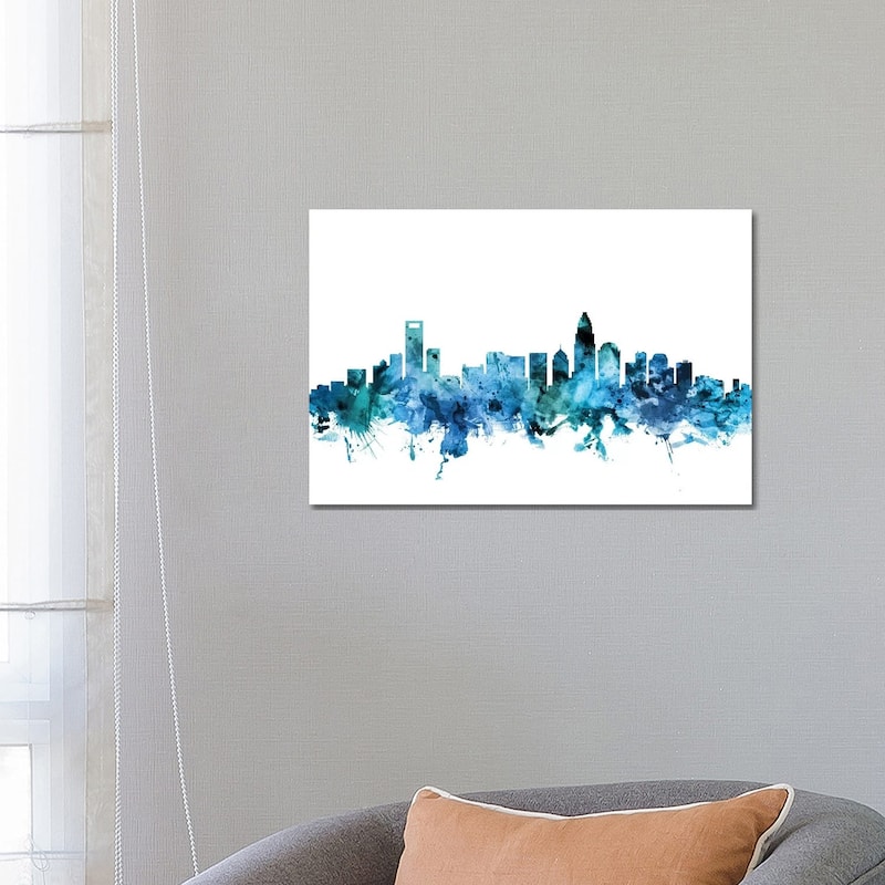 iCanvas "Charlotte, North Carolina Skyline" by Michael Tompsett Canvas Print - 18x26x1.5