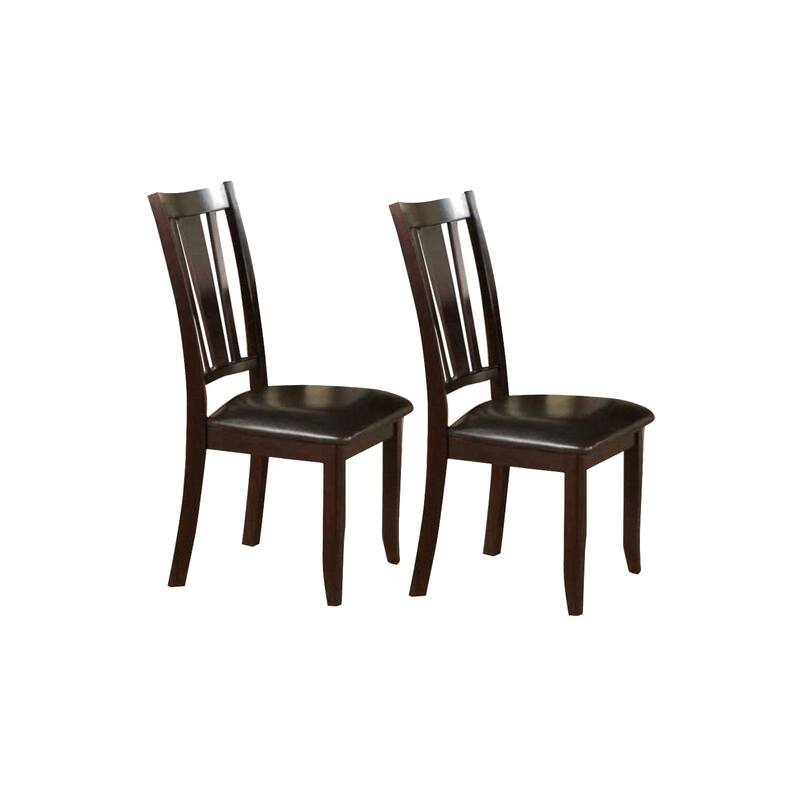 Brown/Brown Faux Leather Upholstered Wood Frame Dining Chair, Set of 2, Sturdy Dining Chair for Dining Rooms - 21.75