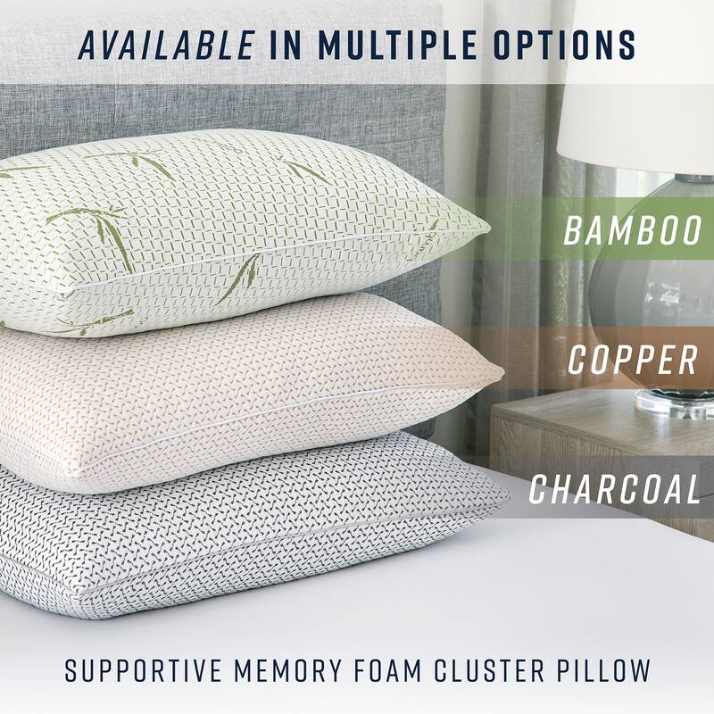 Bodipedic Memory Foam Cluster Pillow with Charcoal Cover