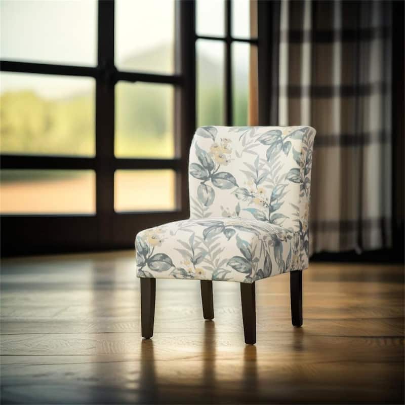 Print Fabric Armless Contemporary Accent Chair - Multicolor