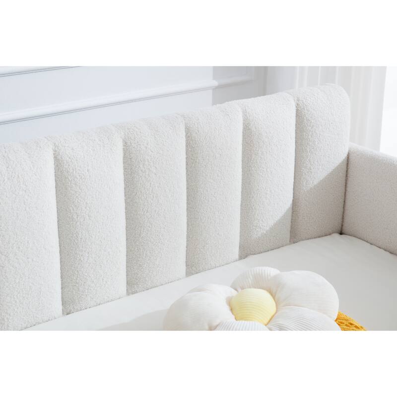 Elena Twin Size Ivory Boucle Upholstered Daybed