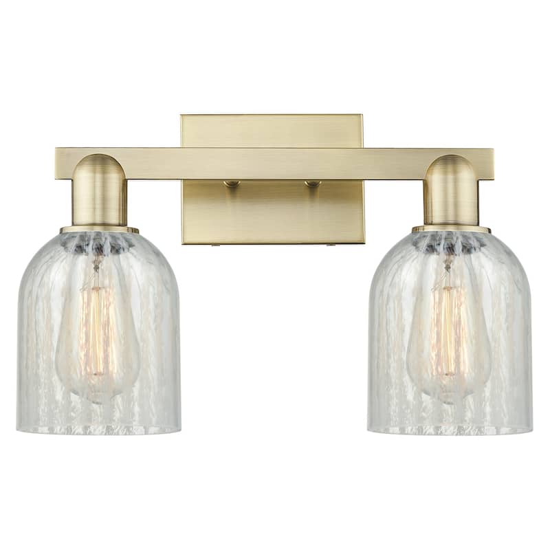 Innovations Lighting 716-2W-11-16 Caledonia Vanity Caledonia 2 Light - Antique Brass / Mouchette