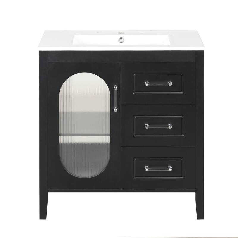 Bathroom Vanity Cabinet 30" Bathroom Vanity with Sink and Two Drawers