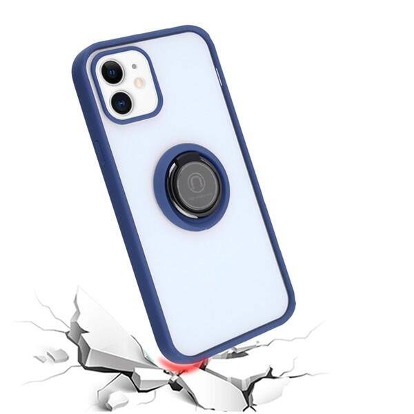 For Apple Iphone 12 Mini 5 4 Clear Blue Ring Stand Hard Hybrid Case W Stand Overstock