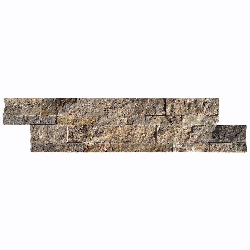 Rustic Desert 6" x 24" Split Face Ledger Panel Mosaic Tile - Sample - Brown