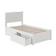 preview thumbnail 7 of 13, AFI Nantucket Twin Platform Bed with Footboard and Storage Drawers in White