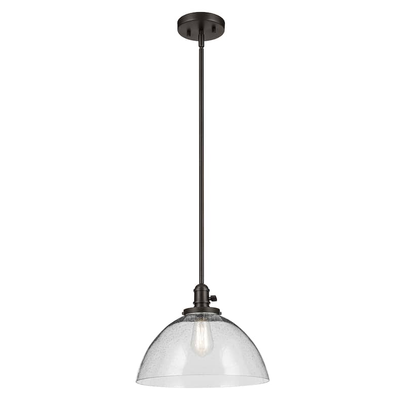 Kichler Lighting Avery 1-Light Pendant Light with Seeded Glass - Olde Bronze - Dome